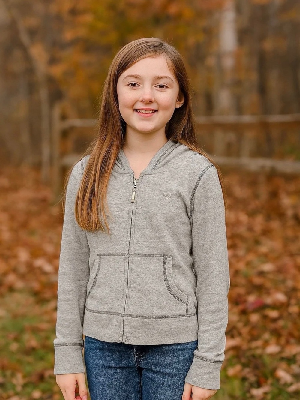 GAP Light Gray Zip-Up Kids Hoodie